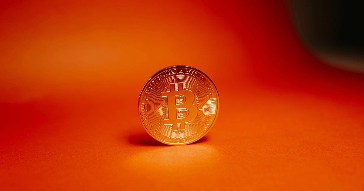 Una moneda de bitcoin de la blockchain (1)